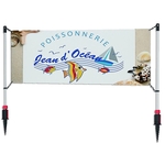 10' Outdoor Advertising Banner, Ground Poles