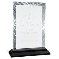 8" Rectangle Accent Glass on Black Base