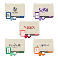 Wellness kit featuring a canvas bag, lip balm, tissue pack and... from ASI...