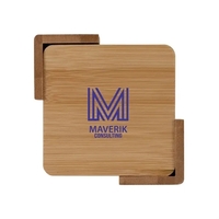 Brandon IV 4-Piece Bamboo Coaster Set