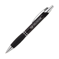 Aluminum ballpoint pen with plunger action mechanism, rubber grip and...