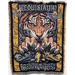 USA Made Jacquard Woven 100% Cotton Tapestry Throw Blanket