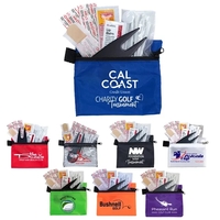 15 Piece Golf Kit Components inserted into Zipper Pack