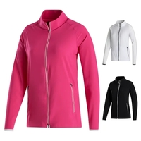 Women's jacket with four-way stretch, front zipper, side pockets, and...
