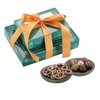 Box of chocolate-covered pretzels with an assortment of 12 truffles... from...
