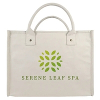 Structured cotton canvas tote with upright design and large imprint area.......