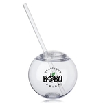 Moran 15 oz. Plastic Cocktail Ball with Straw