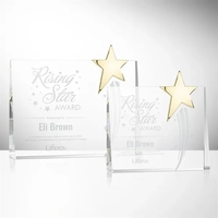 A refined rectangular optical crystal piece, highlighted by a stunning...