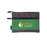 8.5" x 6.25" x 0.5" pouch with a zippered main compartment... from ASI 79530...