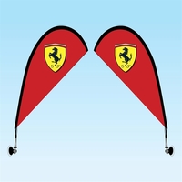 Teardrop Suction Cup Window Flag - Double Sided Flag