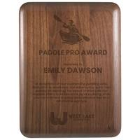 6" x 8" Elliptical Edge Round Corner Genuine Walnut Plaque