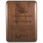 6" x 8" Elliptical Edge Round Corner Genuine Walnut Plaque