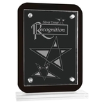 7 1/2" x 10" Black Floating Glass Standup Plaque