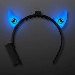 Blue Light-up Devil headband