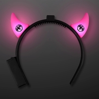 Blank or imprinted. Light up, pink devil horns. One size fits... from ASI...
