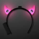 Hot Pink Devil Horns with LEDs