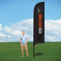 11' promotional flag with ground stake and double-sided graphics.... from ASI...