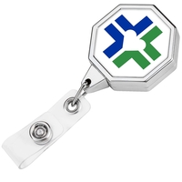 Chrome JUMBO octagon retractable badge reel
