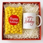 Happy Holidays Mug with Popcorn Gift Box