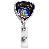 Chrome Shield Retractable Badge Reel