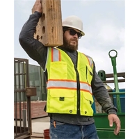 Heavy duty Lime color safety vest with outside cargo pockets. Blank.... from...