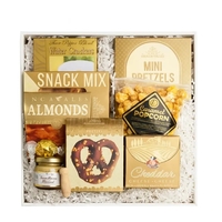 Gourmet Snack Box with Crackers, Pretzels & Popcorn