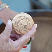Round with Metal Jaw on Back Wood Bottle Opener