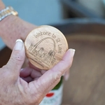 Round with Metal Jaw on Back Wood Bottle Opener