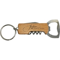 Keychain Bottle Opener/Corkscrew Combo Wood Bottle Opener