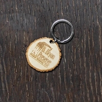 Custom Wood Log Cut Keychains