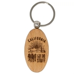 Oval Wood Keychains