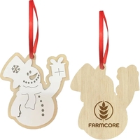 Snowman Layered Wood Ornament