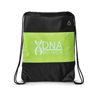 Microfiber and polyester drawstring backpack with air mesh exterior panel...