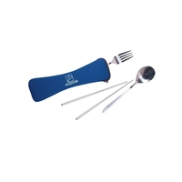 Three piece cutlery set with stainless steel fork, spoon, and chopsticks,......