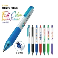 Three-sided, white barrel ballpoint in 7 trim colors.... from ASI 82498...