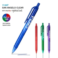 San Angelo plunger-action pen with translucent colors, a grip, and our......