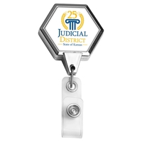 Chrome JUMBO Hexagon Badge Reel