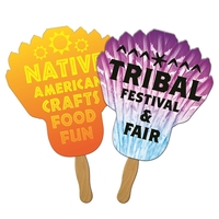 Feather Sandwiched Hand Fan Full Color