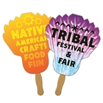 Feather Sandwiched Hand Fan Full Color