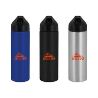 20 oz. recycled aluminum bottle with press-down straw lid and attached......