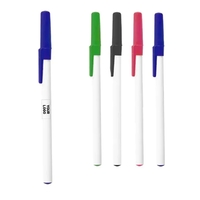 White Plastic Barrel Stick Pen