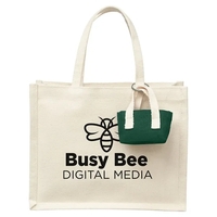 Mini Recycled Cotton Tote Bag with Charm... from ASI 79530 Prime Line