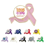 Awareness Ribbon Lapel Pins w/ Custom Logo