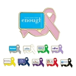 Awareness Ribbon Lapel Pins w/ Custom Logo