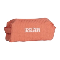 Travel sized cosmetic bag made of cotton and polyester woven waffle... from...