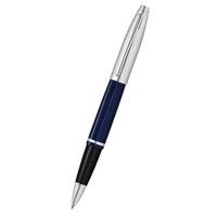 Cross Calais Rollerball Pen - Chrome and Blue Lacquer