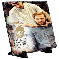 Unique, glossy square stone sign measures 5 1/2" x 5 1/2"... from ASI 92531...