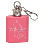 1oz. Pink Stainless Steel Flask Keychain