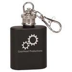 1oz. Black Stainless Steel Flask Keychain