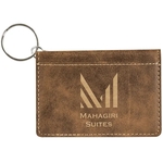 Rustic & Gold Leatherette Keychain ID Holder